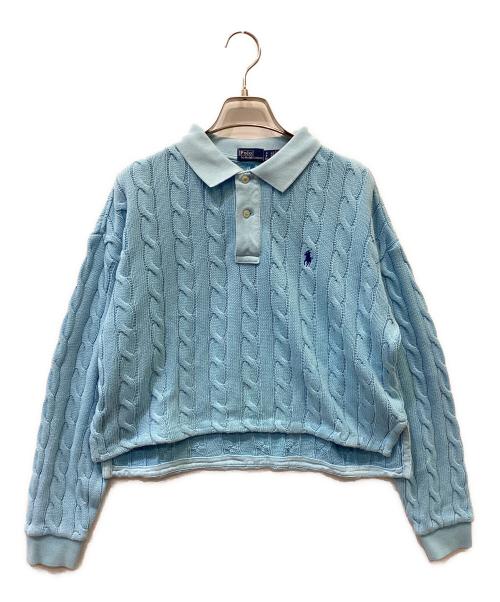 POLO RALPH LAUREN（ポロ・ラルフローレン）POLO RALPH LAUREN (ポロ・ラルフローレン) 厚手ニット スカイブルー サイズ:Sの古着・服飾アイテム