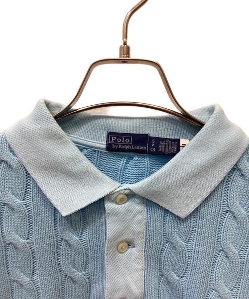 POLO RALPH LAUREN（ポロ・ラルフローレン）POLO RALPH LAUREN (ポロ・ラルフローレン) 厚手ニット スカイブルー サイズ:Sの古着・服飾アイテム
