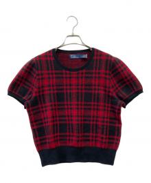 POLO RALPH LAUREN（ポロ・ラルフローレン）の古着「薄手ニット」｜レッド×ブラック