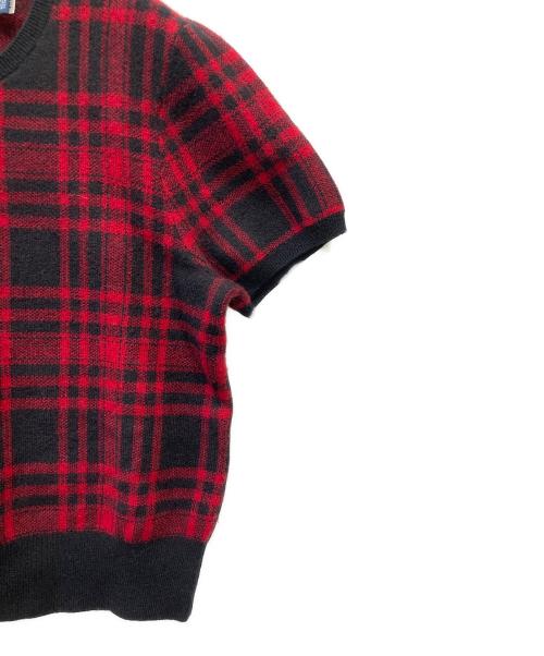 POLO RALPH LAUREN（ポロ・ラルフローレン）POLO RALPH LAUREN (ポロ・ラルフローレン) 薄手ニット レッド×ブラック サイズ:SIZE Mの古着・服飾アイテム
