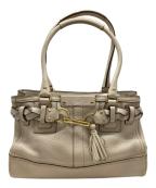 COACHコーチ）の古着「レザーハンドバッグ」｜ベージュ