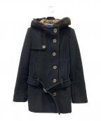 BURBERRY BLUE LABELバーバリー ブルー レーベル）の古着「フーデッドコート」｜ブラック