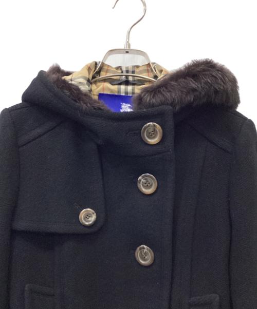 BURBERRY BLUE LABEL（バーバリー ブルー レーベル）BURBERRY BLUE LABEL (バーバリー ブルー レーベル) フーデッドコート ブラック サイズ:38の古着・服飾アイテム