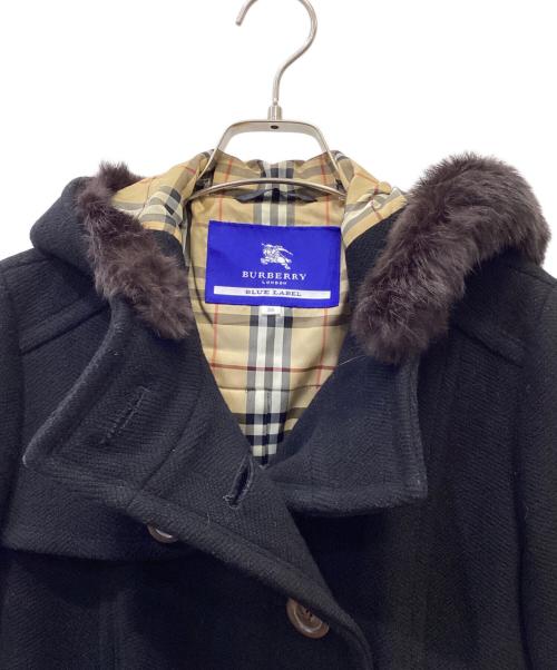 BURBERRY BLUE LABEL（バーバリー ブルー レーベル）BURBERRY BLUE LABEL (バーバリー ブルー レーベル) フーデッドコート ブラック サイズ:38の古着・服飾アイテム