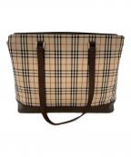 BURBERRYバーバリー）の古着「トートバッグ」｜ベージュ×ブラウン