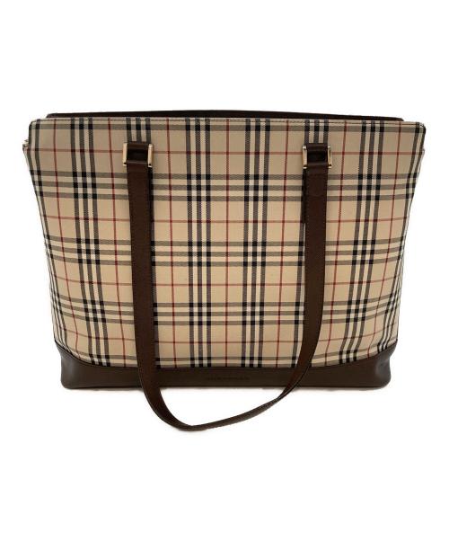 BURBERRY（バーバリー）BURBERRY (バーバリー) トートバッグ ベージュ×ブラウンの古着・服飾アイテム