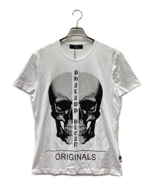 PHILIPP PLEIN HOMME（フィリップレインオム）PHILIPP PLEIN HOMME (フィリップレインオム) 半袖カットソー ホワイト サイズ:XLの古着・服飾アイテム