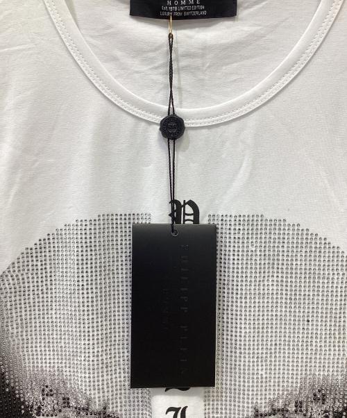 PHILIPP PLEIN HOMME（フィリップレインオム）PHILIPP PLEIN HOMME (フィリップレインオム) 半袖カットソー ホワイト サイズ:XLの古着・服飾アイテム