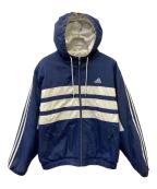 adidasアディダス）の古着「ナイロンジャケット」｜ホワイト×ネイビー