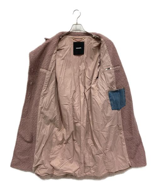 DIESEL（ディーゼル）DIESEL (ディーゼル) ボアロングコート ピンク サイズ:XSの古着・服飾アイテム
