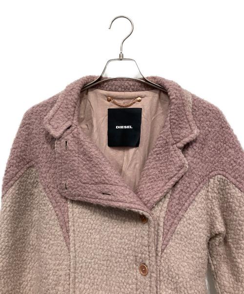 DIESEL（ディーゼル）DIESEL (ディーゼル) ボアロングコート ピンク サイズ:XSの古着・服飾アイテム
