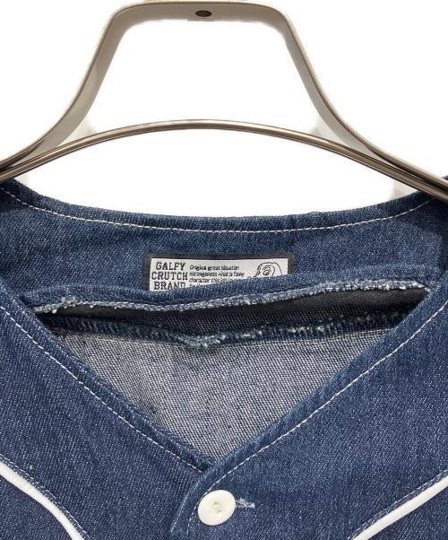 GALFY（ガルフィー）GALFY (ガルフィー) デニム犬草野球シャツ インディゴ サイズ:XLの古着・服飾アイテム