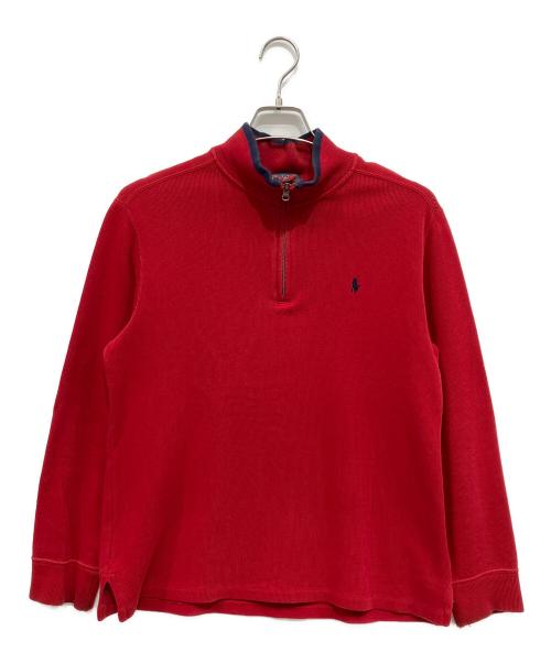 POLO RALPH LAUREN（ポロ・ラルフローレン）POLO RALPH LAUREN (ポロ・ラルフローレン) ハーフジップニット レッド サイズ:Lの古着・服飾アイテム