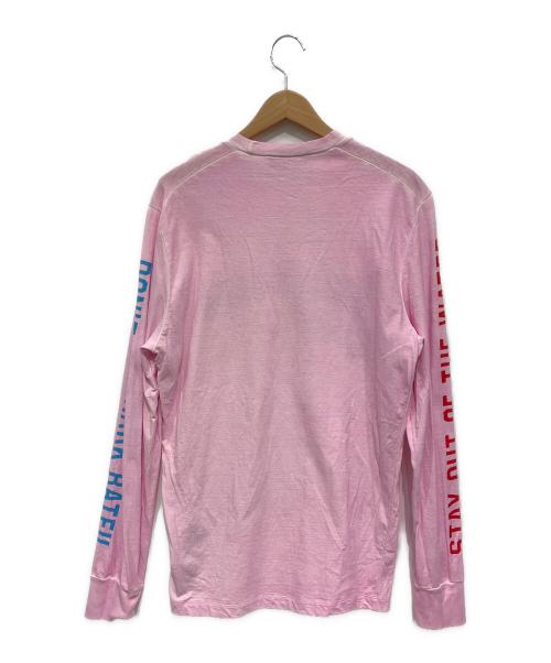 DSQUARED2（ディースクエアード）DSQUARED2 (ディースクエアード) SURF CREW L/S T-SHIRT ピンク サイズ:Mの古着・服飾アイテム