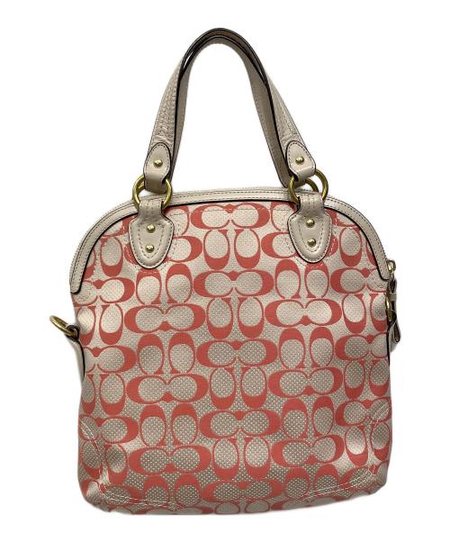 COACH（コーチ）COACH (コーチ) 2WAYバッグ ホワイト×ピンクの古着・服飾アイテム