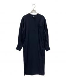 ELIN（エリン）の古着「ウールチノドレス」｜ネイビー