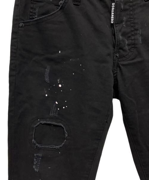 DSQUARED2（ディースクエアード）DSQUARED2 (ディースクエアード) ダメージスキニーパンツ ブラック サイズ:44の古着・服飾アイテム