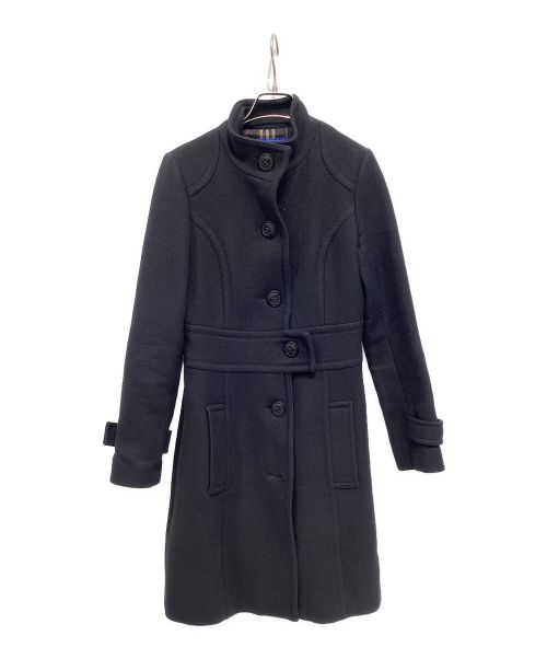 BURBERRY BLUE LABEL（バーバリーロンドンブルーレーベル）BURBERRY BLUE LABEL (バーバリーブルーレーベル) スタンドカラーコート ブラック サイズ:Sの古着・服飾アイテム