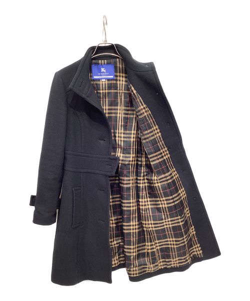 BURBERRY BLUE LABEL（バーバリーロンドンブルーレーベル）BURBERRY BLUE LABEL (バーバリーブルーレーベル) スタンドカラーコート ブラック サイズ:Sの古着・服飾アイテム