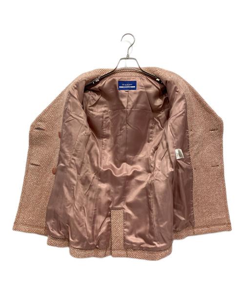 BURBERRY BLUE LABEL（バーバリーロンドンブルーレーベル）BURBERRY BLUE LABEL (バーバリーロンドンブルーレーベル) Pコート ホワイト×レッド サイズ:38の古着・服飾アイテム