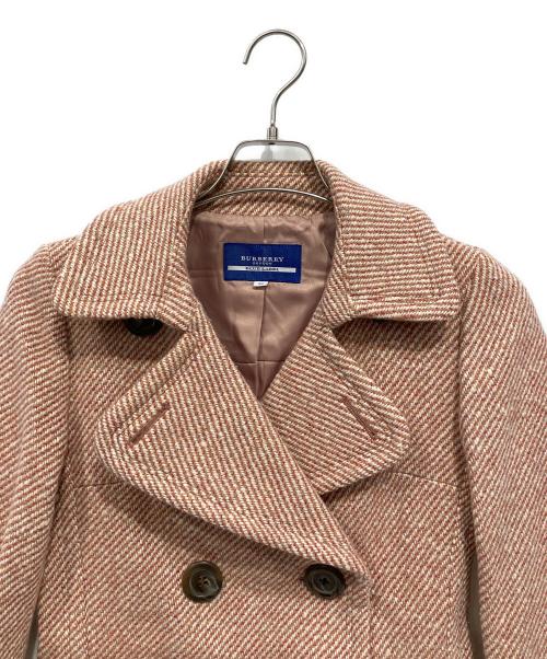 BURBERRY BLUE LABEL（バーバリーロンドンブルーレーベル）BURBERRY BLUE LABEL (バーバリーロンドンブルーレーベル) Pコート ホワイト×レッド サイズ:38の古着・服飾アイテム