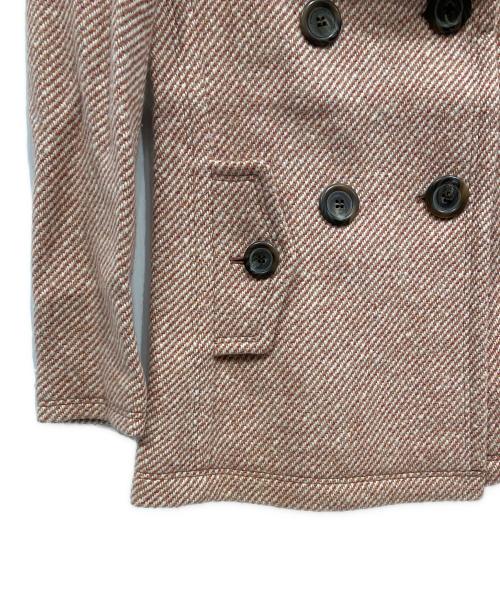 BURBERRY BLUE LABEL（バーバリーロンドンブルーレーベル）BURBERRY BLUE LABEL (バーバリーロンドンブルーレーベル) Pコート ホワイト×レッド サイズ:38の古着・服飾アイテム