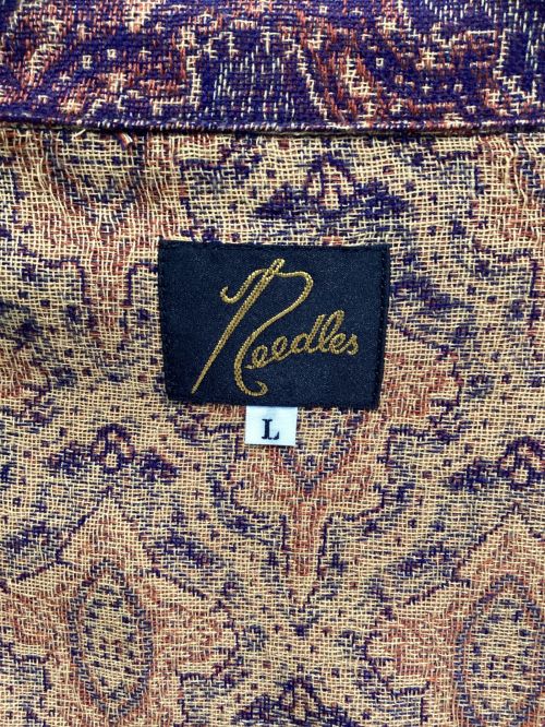 Needles（ニードルズ）Needles (ニードルズ) オープンカラーシャツ パープル×イエロー サイズ:Lの古着・服飾アイテム