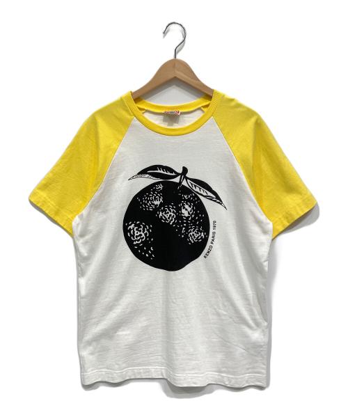 KENZO（ケンゾー）KENZO (ケンゾー) プリントTシャツ ホワイト×イエロー サイズ:Lの古着・服飾アイテム