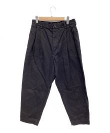 KUON（クオン）の古着「タックカーブパンツ」｜ブラック