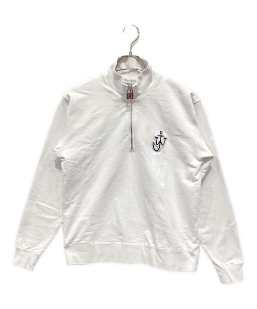 J.W.ANDERSON（ジェイダブリューアンダーソン）J.W.ANDERSON (ジェイダブリューアンダーソン) ハーフジップスウェット ホワイト サイズ:Mの古着・服飾アイテム