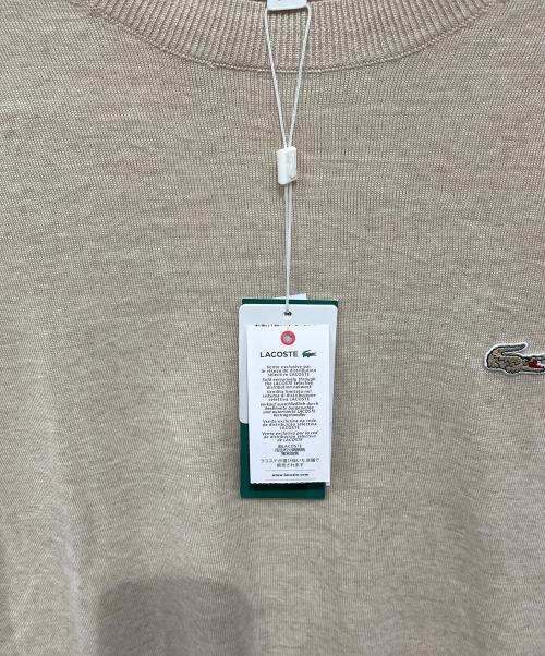 LACOSTE（ラコステ）LACOSTE (ラコステ) ウォッシャブルウールクルーネックニットセーター ベージュ サイズ:M 未使用品の古着・服飾アイテム