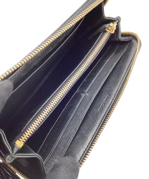 MIU MIU（ミュウミュウ）MIU MIU (ミュウミュウ) ラウンドファスナー長財布 ブラックの古着・服飾アイテム