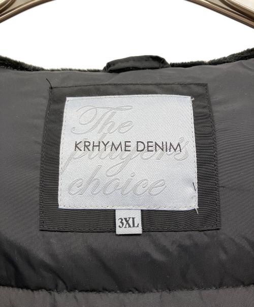 KRHYME DENIM（クライムデニム）KRHYME DENIM (クライムデニム) ダウンジャケット ブラック サイズ:3XLの古着・服飾アイテム