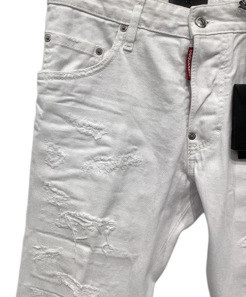 DSQUARED2（ディースクエアード）DSQUARED2 (ディースクエアード) ダメージデニムパンツ ホワイト サイズ:46 未使用品の古着・服飾アイテム