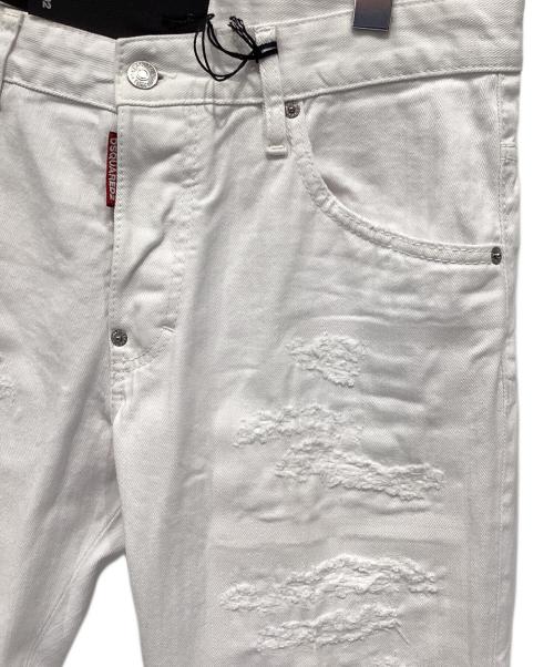 DSQUARED2（ディースクエアード）DSQUARED2 (ディースクエアード) ダメージデニムパンツ ホワイト サイズ:46 未使用品の古着・服飾アイテム