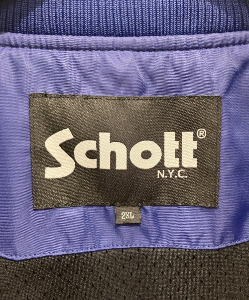 Schott（ショット）Schott (ショット) ナイロン バーシティ ジャケット ネイビー サイズ:2XLの古着・服飾アイテム