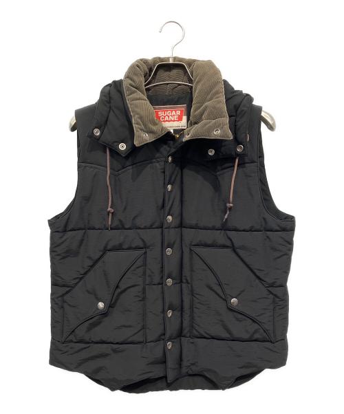 SUGAR CANE（シュガーケーン）SUGAR CANE (シュガーケーン) 60/40クロス 中綿パディングベスト ブラック×ブラウン サイズ:Lの古着・服飾アイテム