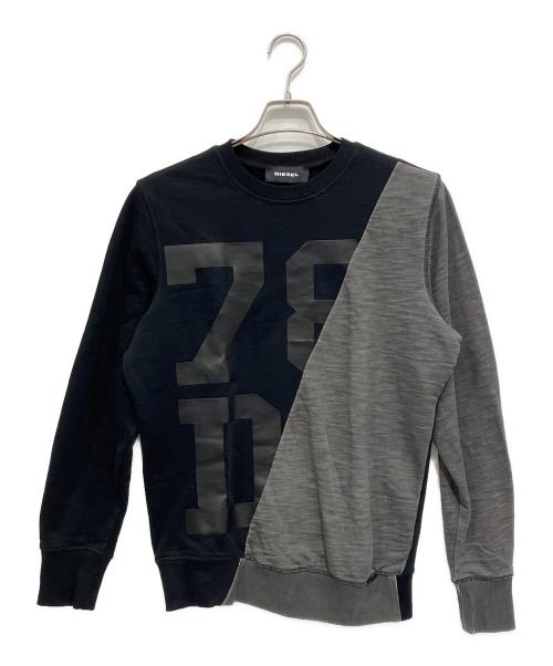 DIESEL（ディーゼル）DIESEL (ディーゼル) スウェット ブラック×グレー サイズ:XSの古着・服飾アイテム