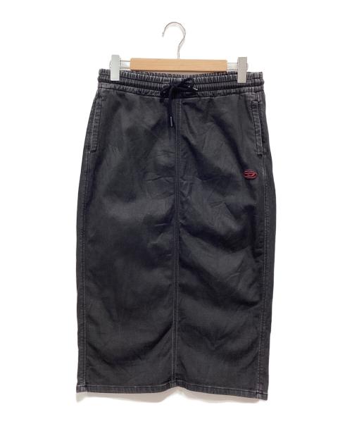 DIESEL（ディーゼル）DIESEL (ディーゼル) デニムスウェットスカート ブラック サイズ:XSの古着・服飾アイテム