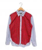 COMME des GARCONS HOMME DEUXコムデギャルソン オム ドゥ）の古着「長袖シャツ」｜ブルー×レッド