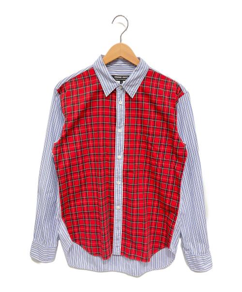 COMME des GARCONS HOMME DEUX（コムデギャルソン オム ドゥ）COMME des GARCONS HOMME DEUX (コムデギャルソン オム ドゥ) 長袖シャツ ブルー×レッド サイズ:Sの古着・服飾アイテム