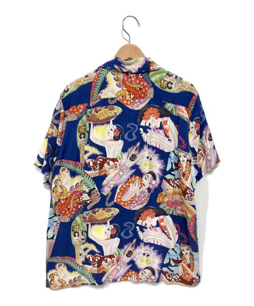 HOUSTON（ヒューストン）HOUSTON (ヒューストン) オープンカラーアロハシャツ マルチカラー サイズ:Lの古着・服飾アイテム