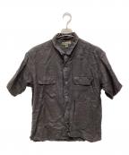 NIGEL CABOURNナイジェルケーボン）の古着「OPEN COLLAR SHIRT LINEN TWILL」｜ブラック