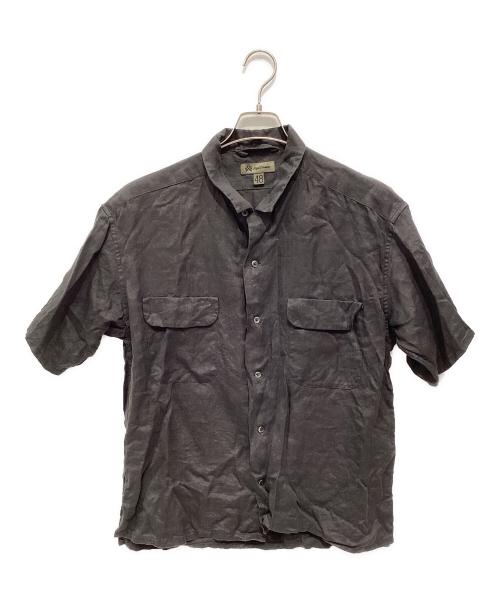 NIGEL CABOURN（ナイジェルケーボン）NIGEL CABOURN (ナイジェルケーボン) OPEN COLLAR SHIRT LINEN TWILL ブラック サイズ:48の古着・服飾アイテム