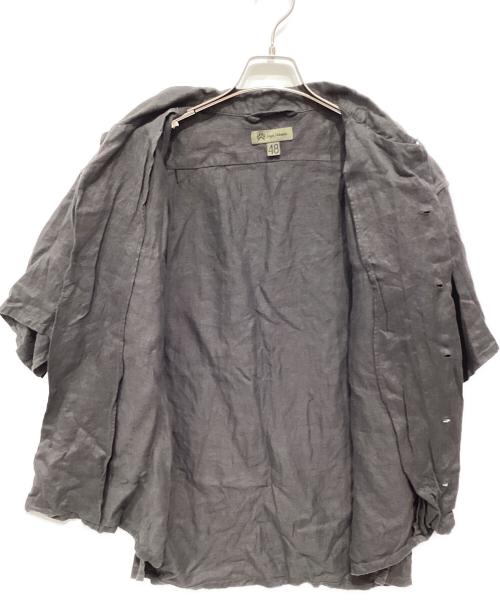 NIGEL CABOURN（ナイジェルケーボン）NIGEL CABOURN (ナイジェルケーボン) OPEN COLLAR SHIRT LINEN TWILL ブラック サイズ:48の古着・服飾アイテム