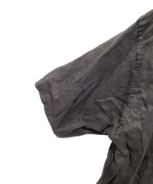 NIGEL CABOURN（ナイジェルケーボン）NIGEL CABOURN (ナイジェルケーボン) OPEN COLLAR SHIRT LINEN TWILL ブラック サイズ:48の古着・服飾アイテム