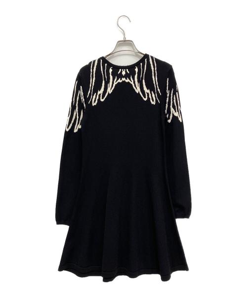 RED VALENTINO（レッドヴァレンティノ）RED VALENTINO (レッドヴァレンティノ) ニットワンピース ブラック サイズ:Sの古着・服飾アイテム