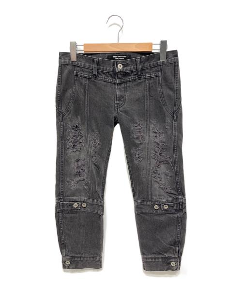 JUNYA WATANABE COMME des GARCONS（(ジュンヤワタナベ コムデギャルソン）JUNYA WATANABE COMME des GARCONS ((ジュンヤワタナベ コムデギャルソン) クロップドデニムパンツ ブラック サイズ:XSの古着・服飾アイテム