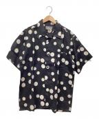 Yohji Yamamoto pour hommeヨウジヤマモト プールオム）の古着「リネンオープンカラーシャツ」｜ホワイト×ブラック