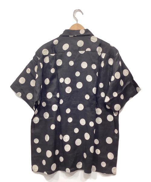 Yohji Yamamoto pour homme（ヨウジヤマモト プールオム）Yohji Yamamoto pour homme (ヨウジヤマモト プールオム) リネンオープンカラーシャツ ホワイト×ブラック サイズ:3の古着・服飾アイテム